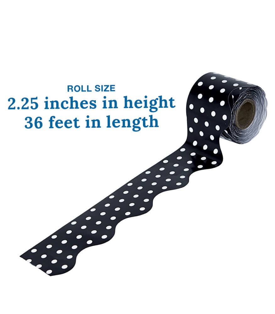 Black & White Dots Scalloped Bulletin Board Borders