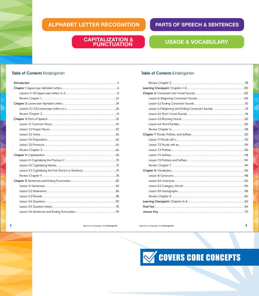 Carson Dellosa Education - Carson Dellosa Spectrum Language Arts Workbook, Grade K
