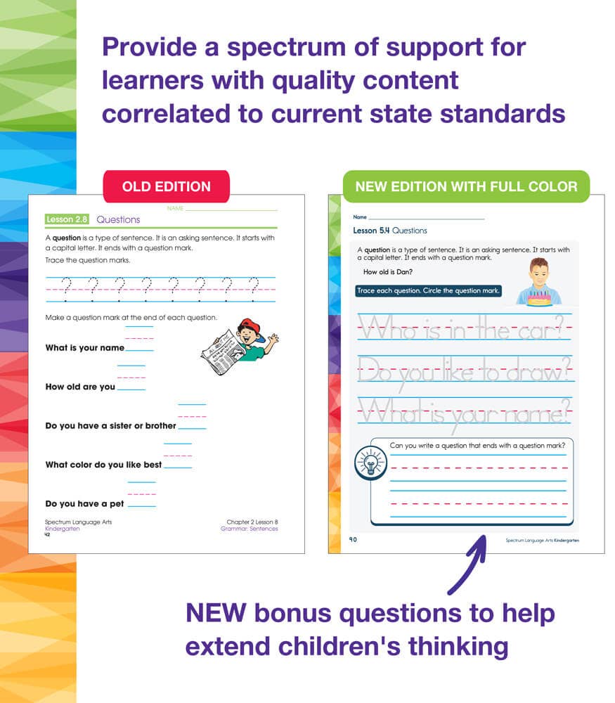 Carson Dellosa Education - Carson Dellosa Spectrum Language Arts Workbook, Grade K