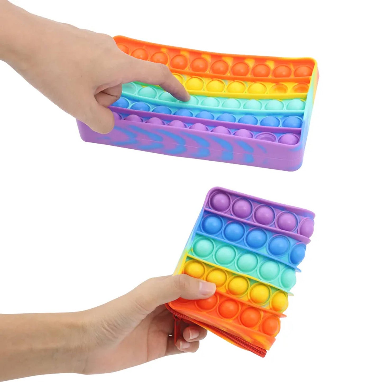 Multi Storage Pop It Fidget Pencil Case- Assorted