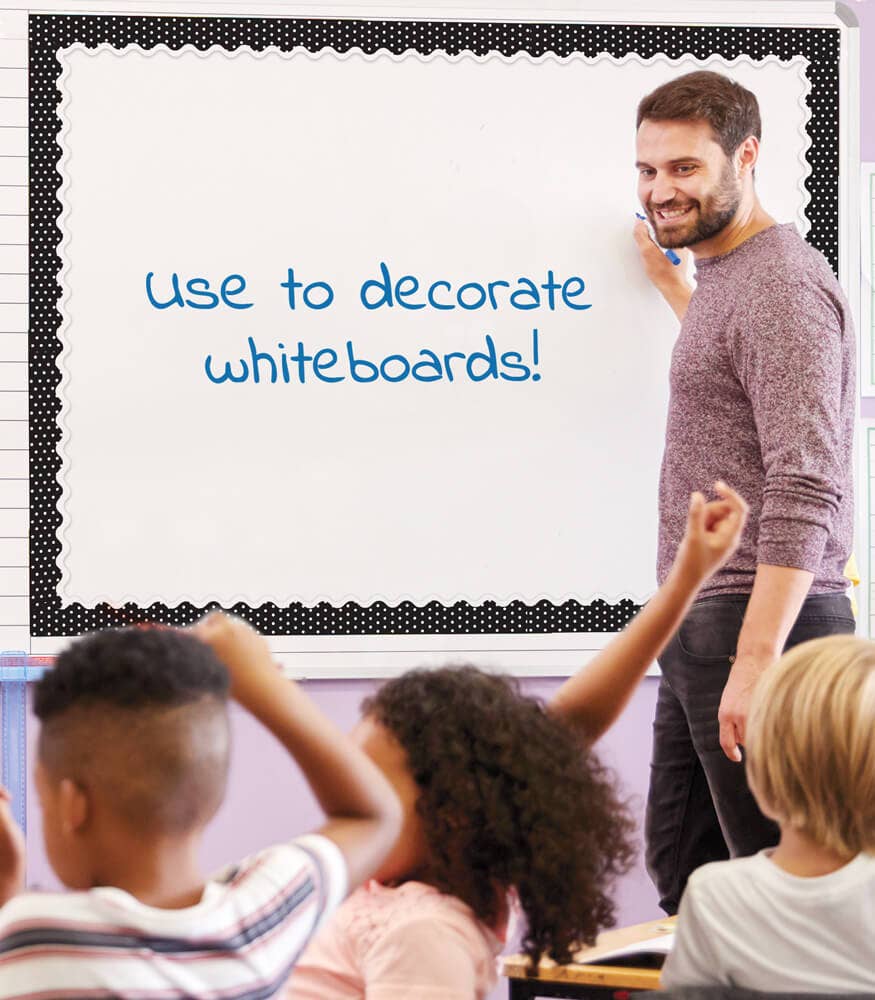 Black & White Dots Scalloped Bulletin Board Borders