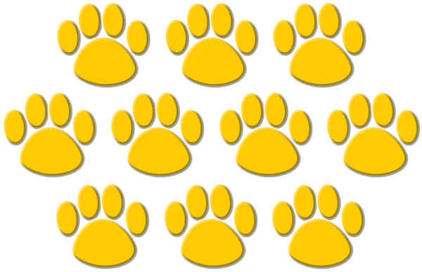 Gold Paw Prints Accents