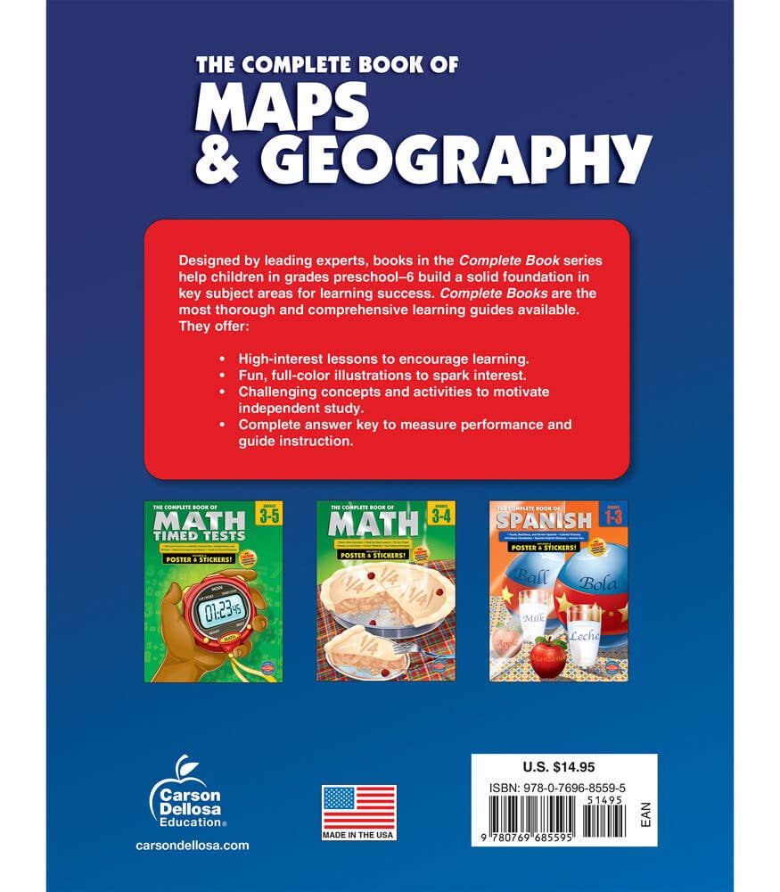 Carson Dellosa Education - Complete Book of Maps and Geography, Grades 3 - 6