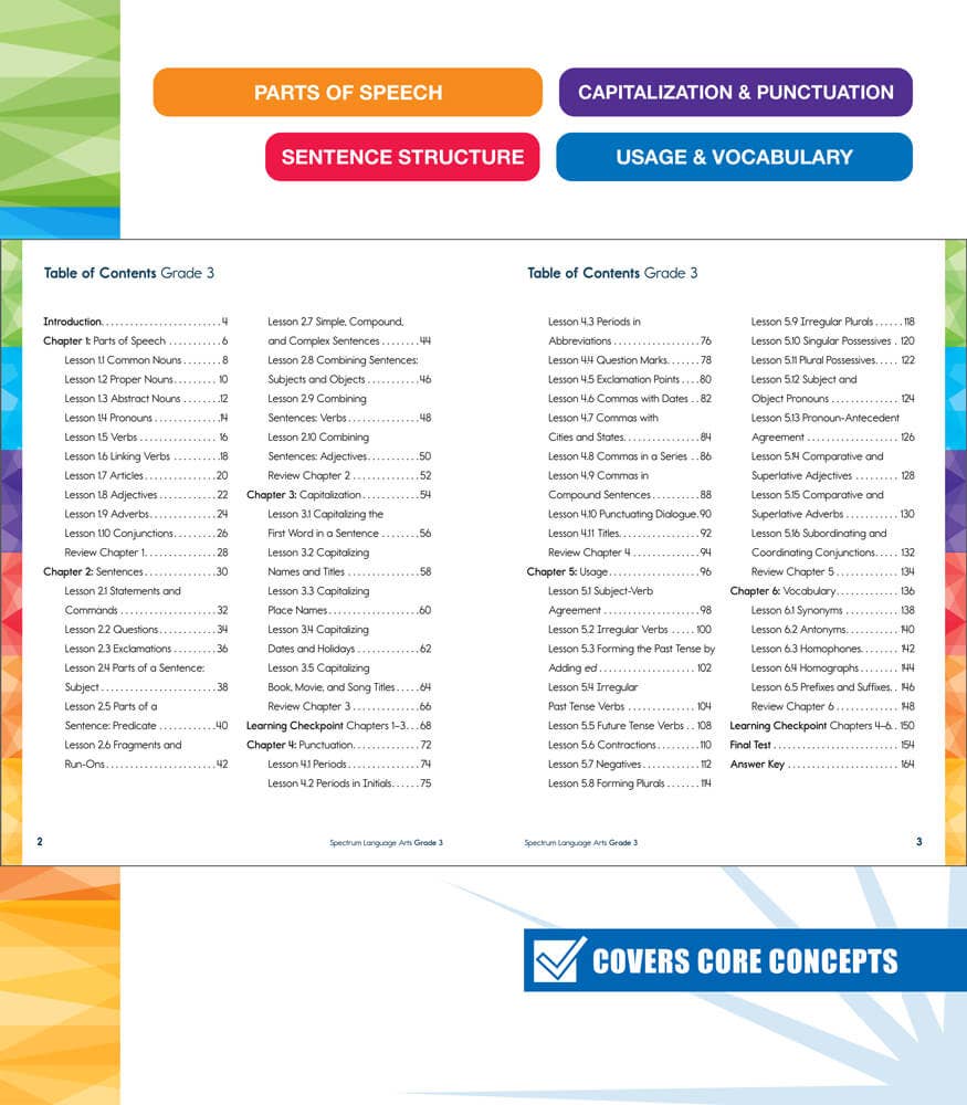 Carson Dellosa Education - Carson Dellosa Spectrum Language Arts Workbook, Grade 3