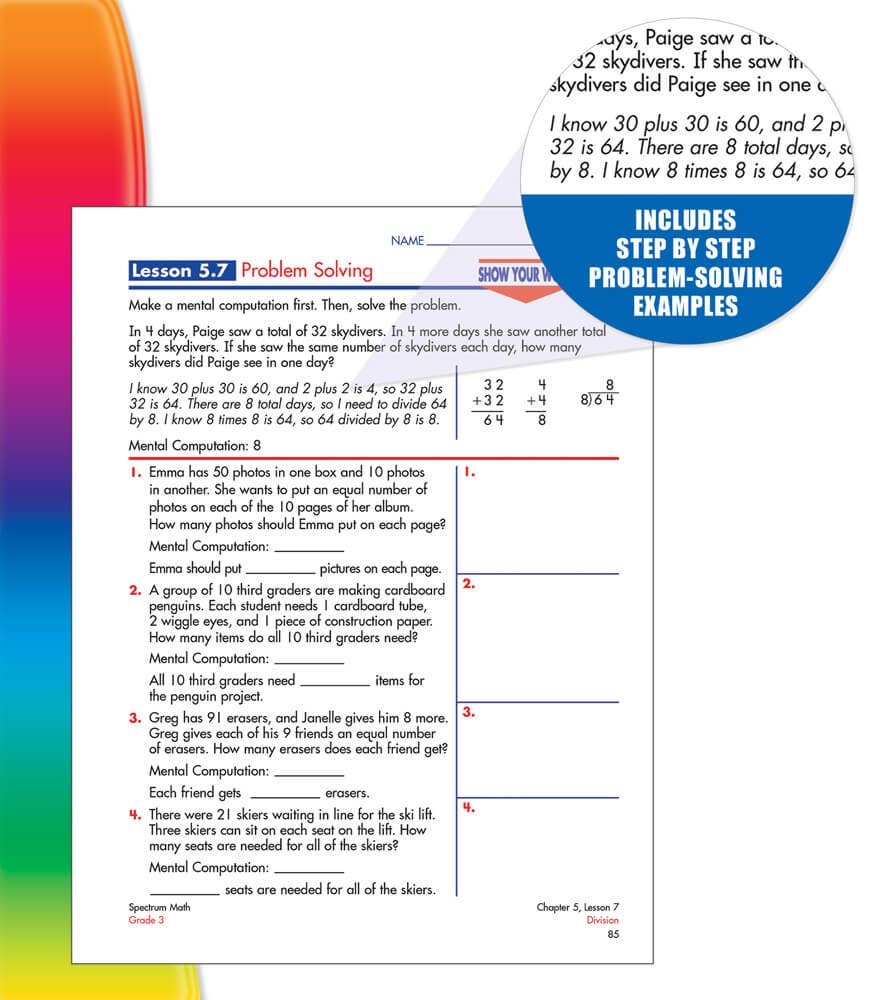 Carson Dellosa Education - Spectrum Math Workbook, Grade 3