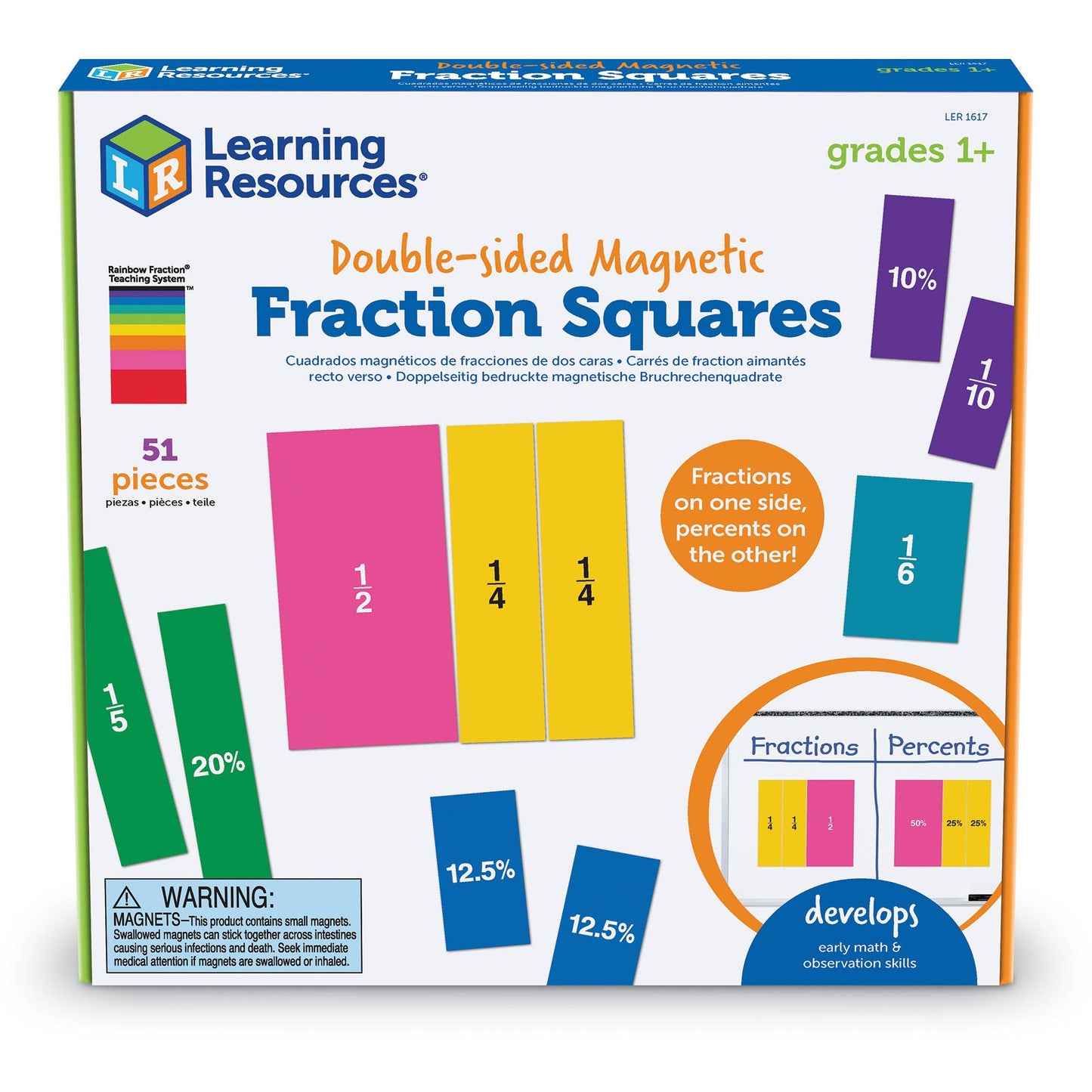 Double-Sided Magnetic Fraction Squares