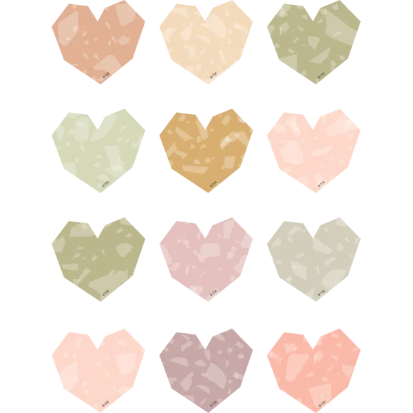 Terrazzo Tones Hearts Mini Accents