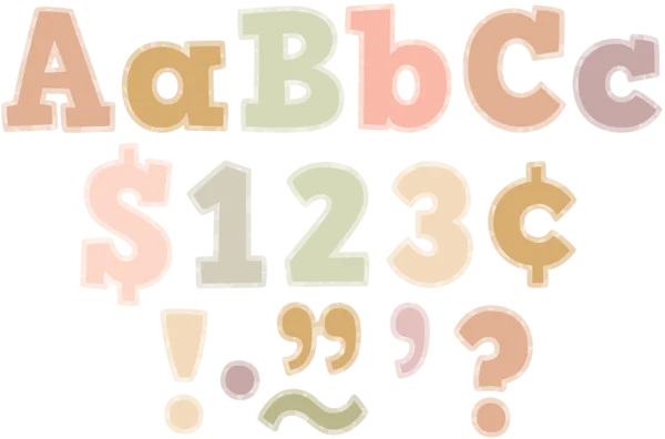 Terrazzo Tones Bold Block 4" Letters Combo Pack