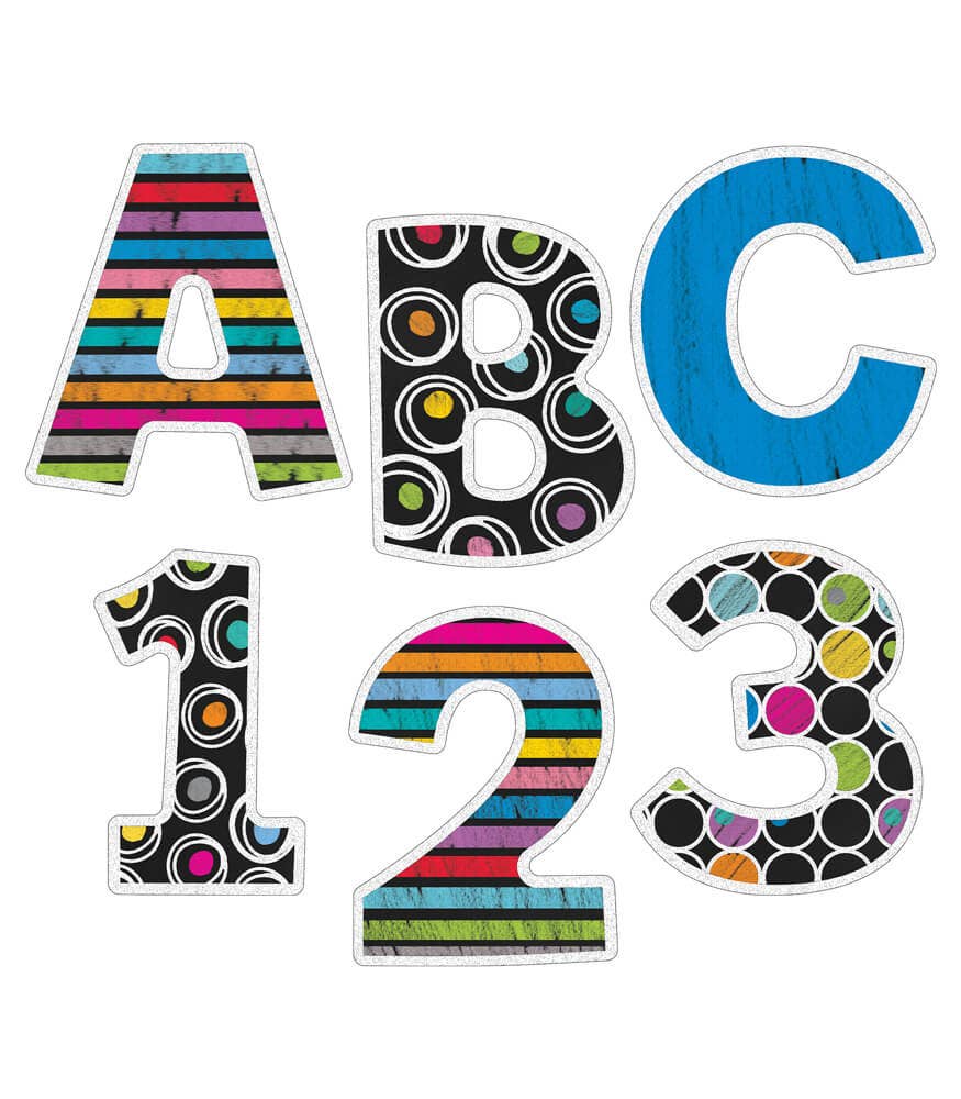 Carson Dellosa Education - Colorful Chalkboard Bulletin Board Letters: 76 Pieces