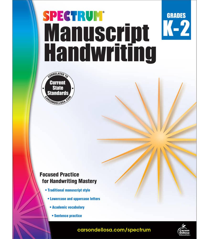 Carson Dellosa Education - Spectrum Manuscript Handwriting, Grades K - 2
