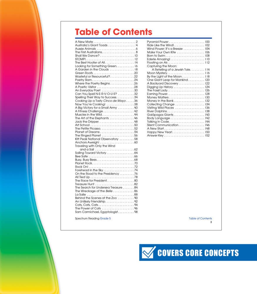 Carson Dellosa Education - Spectrum Reading Workbook, Grade 5