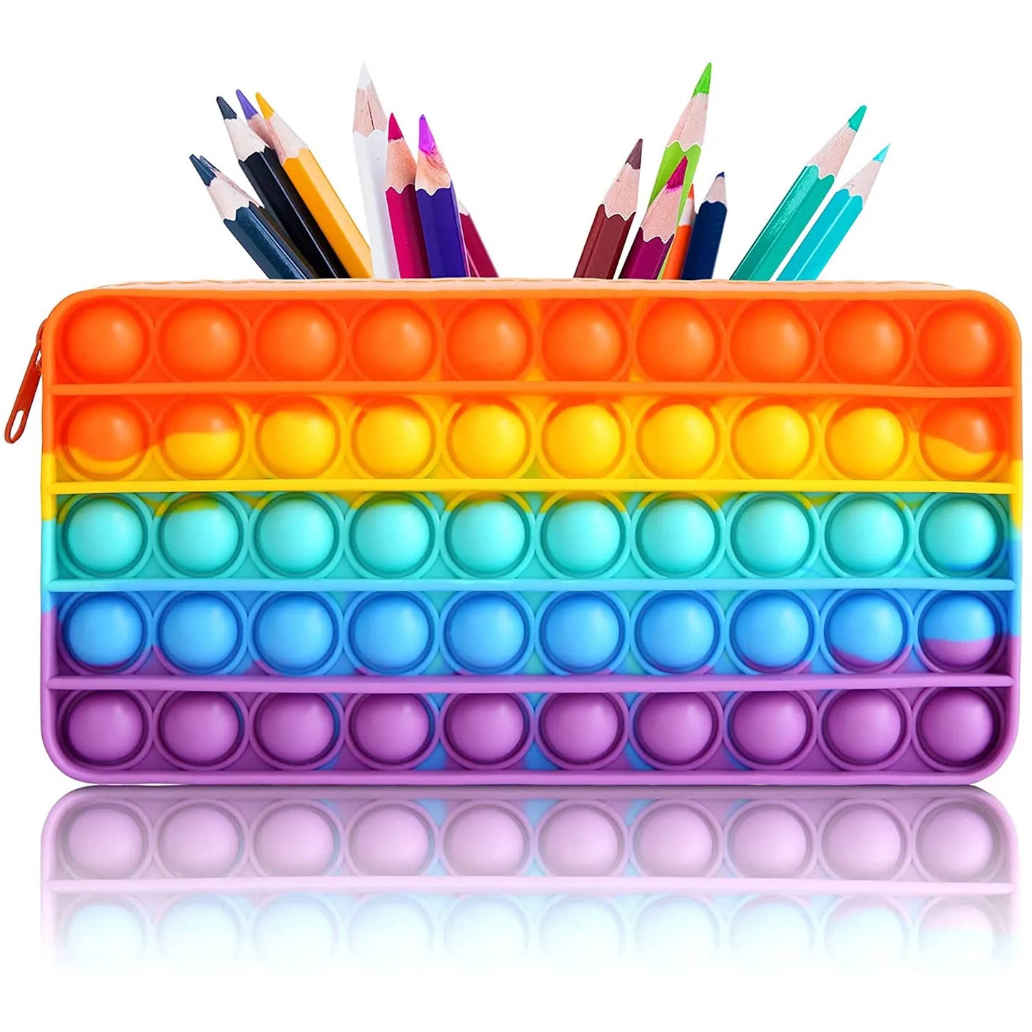 Multi Storage Pop It Fidget Pencil Case- Assorted