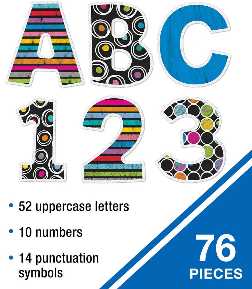 Carson Dellosa Education - Colorful Chalkboard Bulletin Board Letters: 76 Pieces