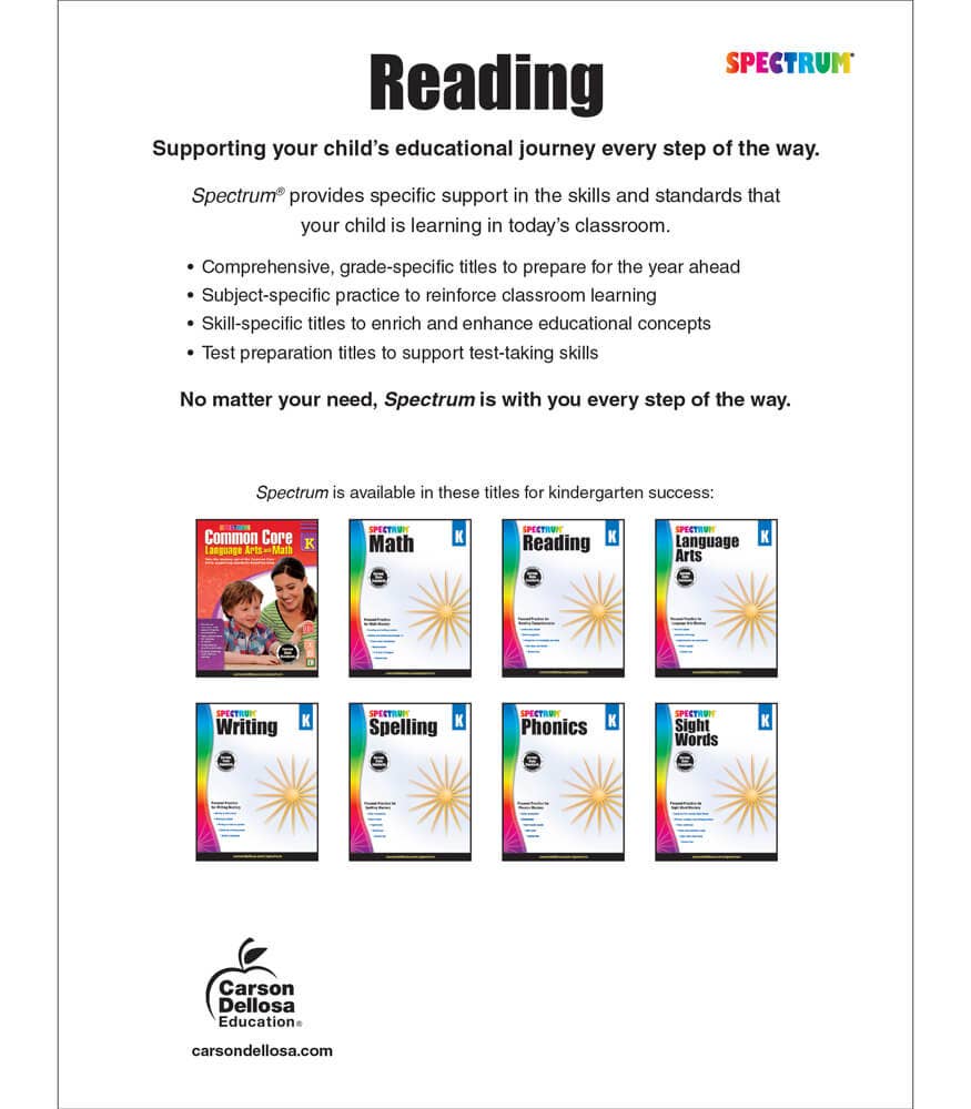 Carson Dellosa Education - Spectrum Reading Workbook, Grade K