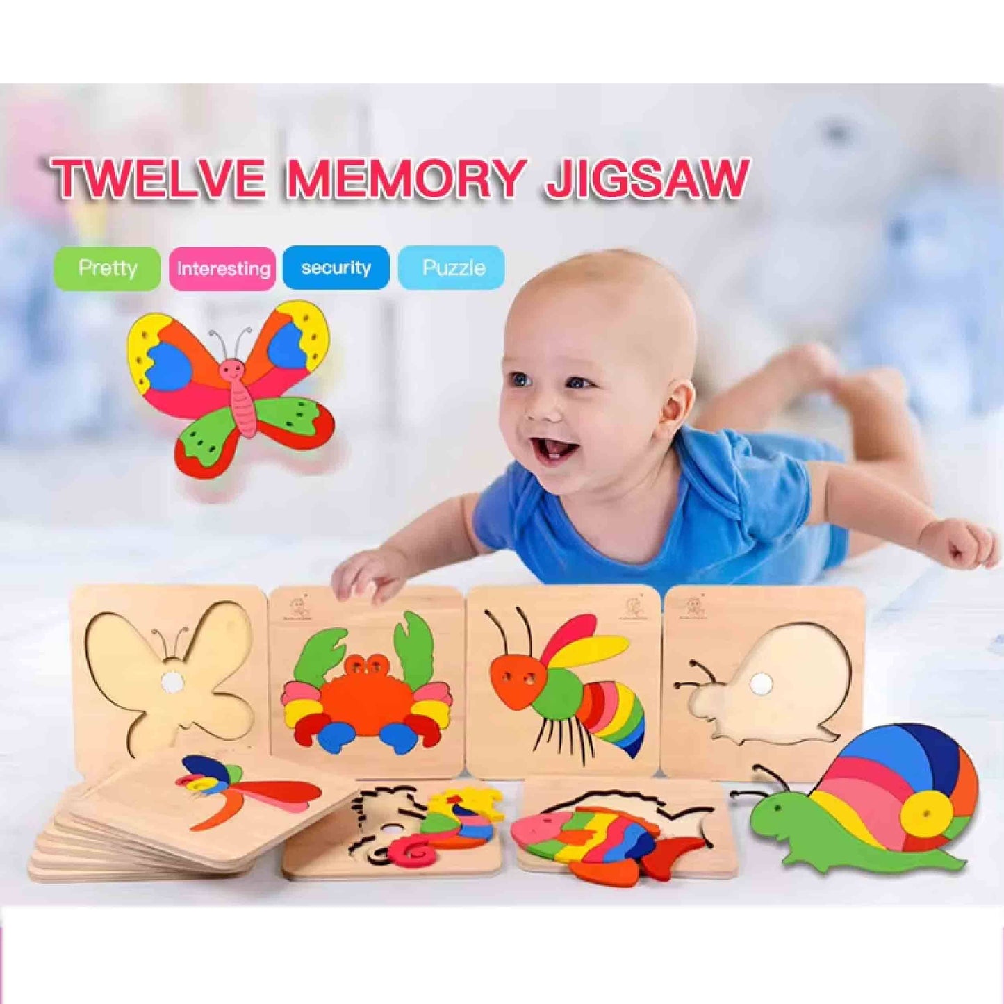Wooden Puzzle Educational Toys - Back to School - in bulk
