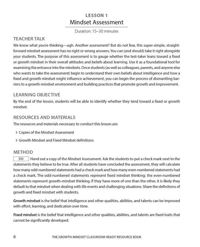 Growth Mindset Classroom-Ready Resource Book by Annie Brock: Paperback; 144 pages / English
