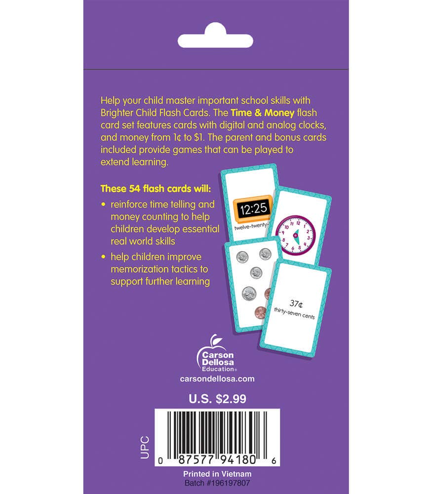Carson Dellosa Education - Time and Money Flash Cards