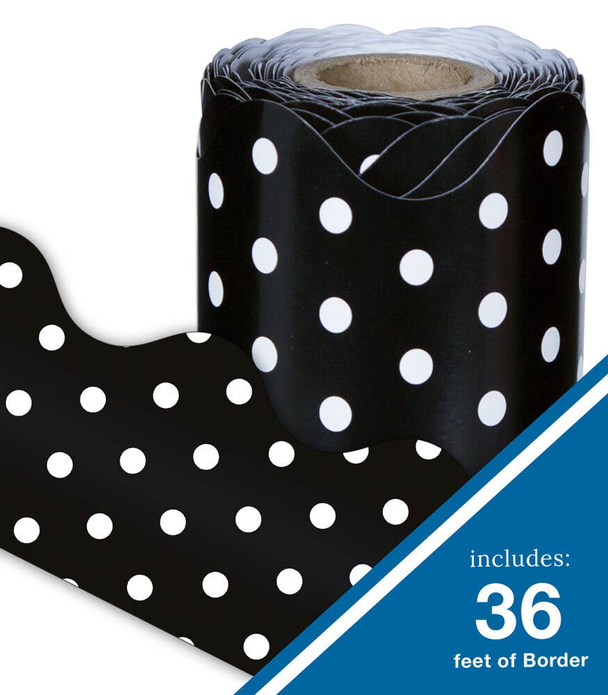 Black & White Dots Scalloped Bulletin Board Borders