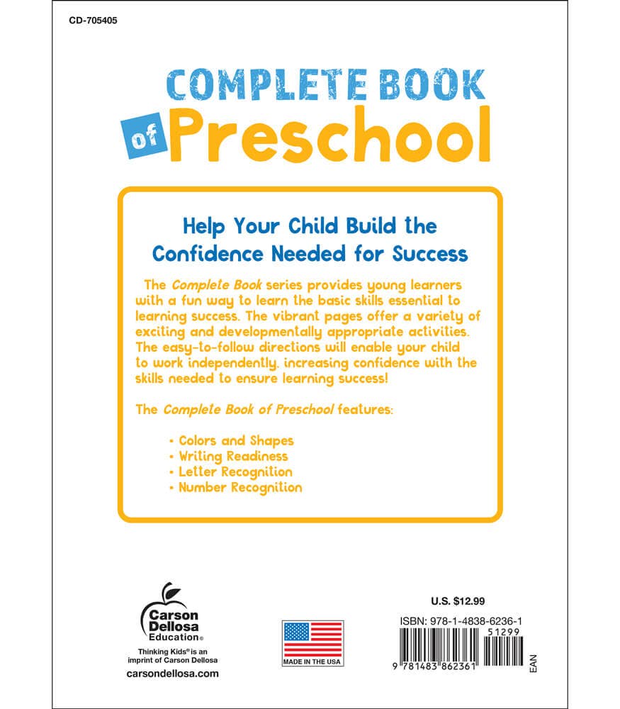 Carson Dellosa Education - Complete Book of Preschool