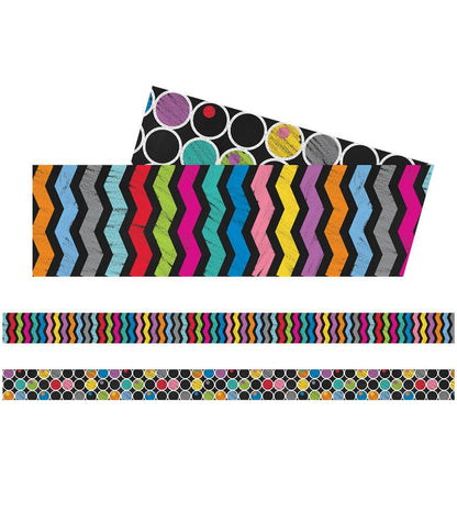 Carson Dellosa Education - Colorful Chalkboard Straight Bulletin Board Borders