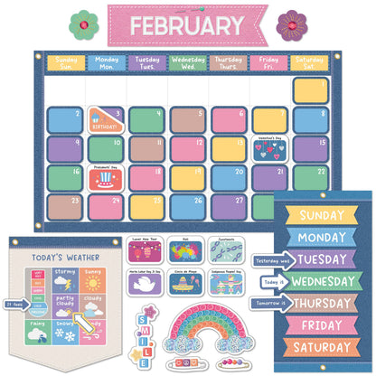 Carson Dellosa Education - Crafty and Cool Calendar Bulletin Board Set