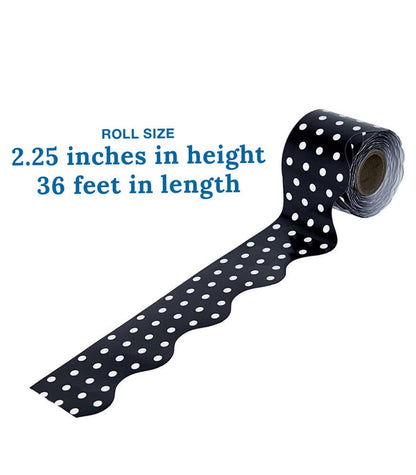 Black & White Dots Scalloped Bulletin Board Borders