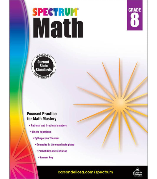 Carson Dellosa Education - Spectrum Math Workbook, Grade 8
