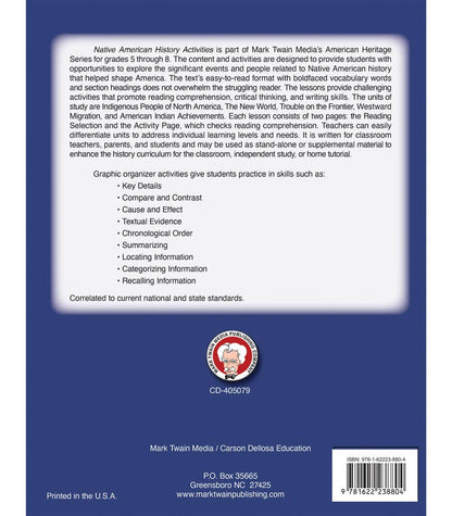 Carson Dellosa Education - Native American History Activities Workbook, Grades 5 - 8