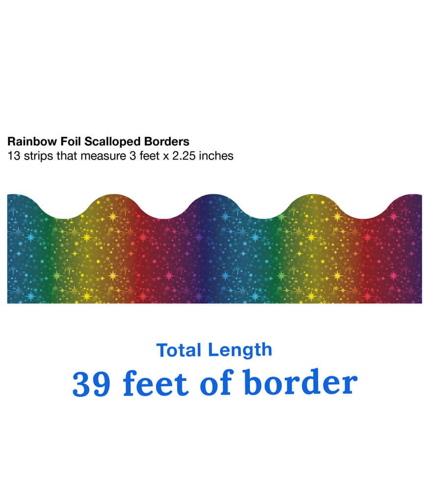 Sparkle and Shine Rainbow Foil Scalloped Borders