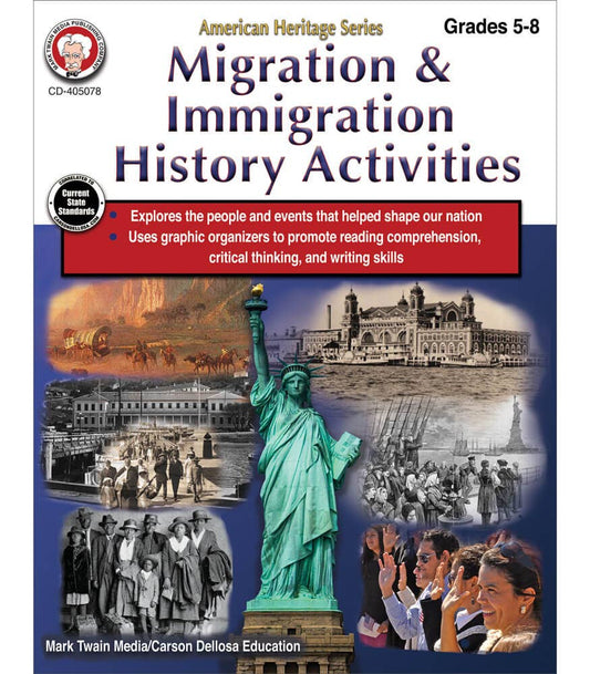 Carson Dellosa Education - Migration & Immigration History Workbook, Grades 5 - 8