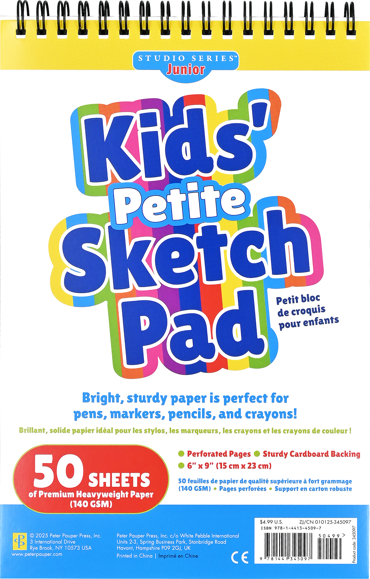 Peter Pauper Press - Studio Series Jr. Kids' Portable Sketch Pad