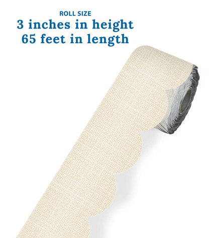 Carson Dellosa Education - Linen Rolled Scalloped Bulletin Board Borders