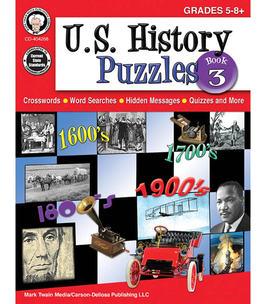 Carson Dellosa Education - U.S. History Puzzles, Book 3, Grades 5 - 8
