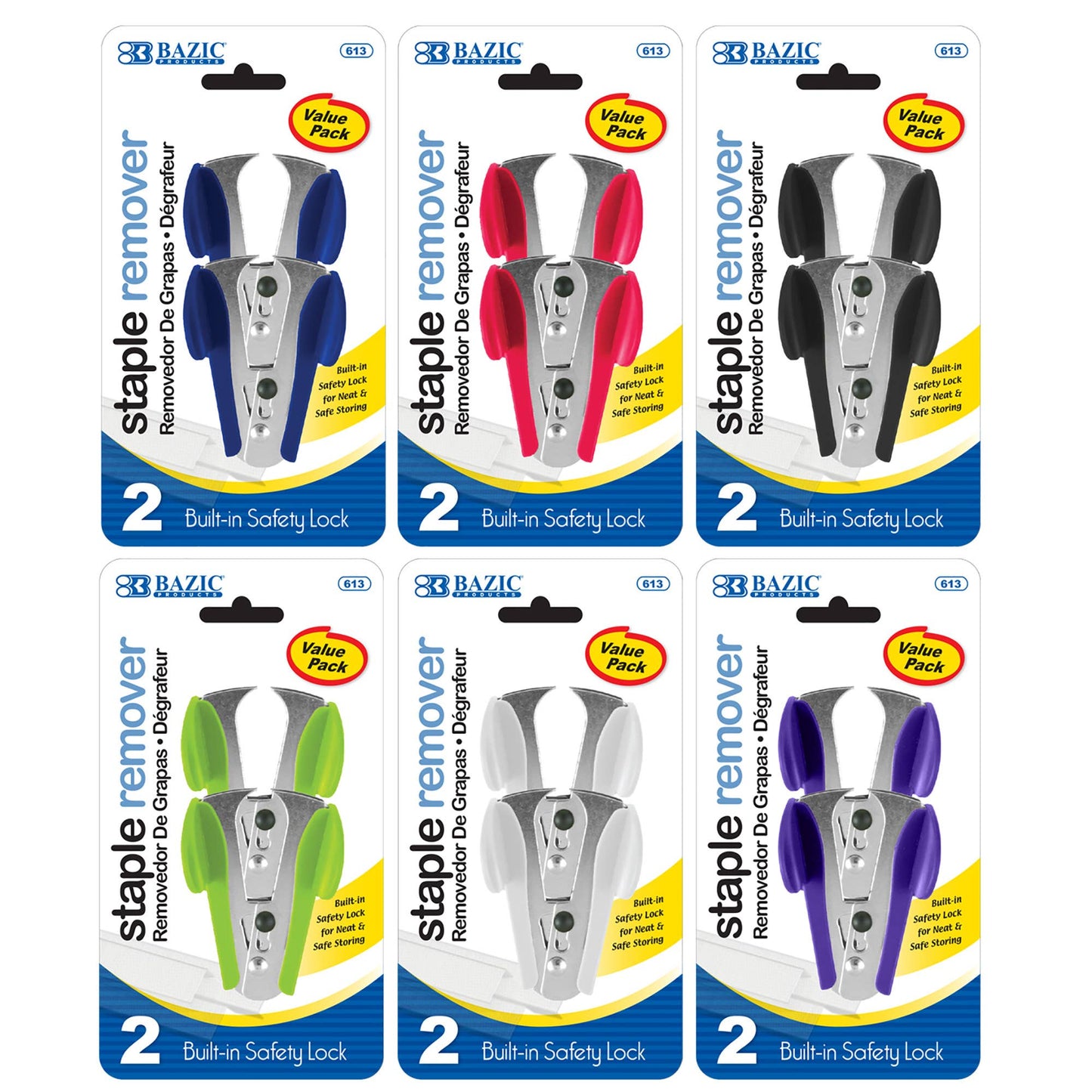 Staples Remover Claw Style w/ Safety Lock (2/Pack)