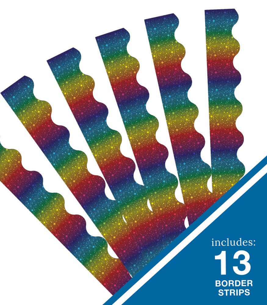 Sparkle and Shine Rainbow Foil Scalloped Borders