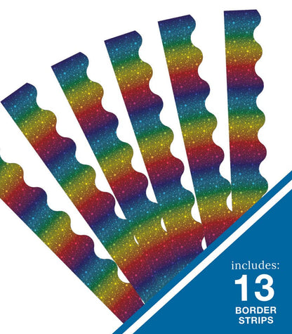 Sparkle and Shine Rainbow Foil Scalloped Borders