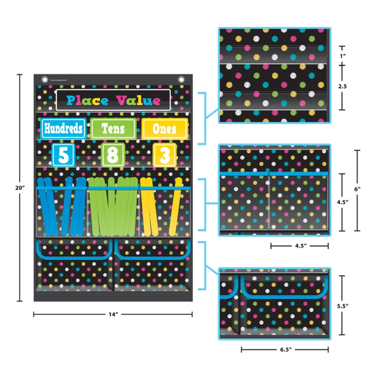 Chalkboard Brights Place Value Pocket Chart