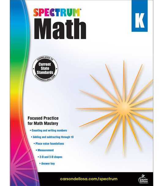 Carson Dellosa Education - Spectrum Math Workbook, Grade K