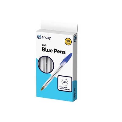 enday - Ballpoint, Blue Color Stick Pen (12Pack)