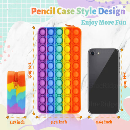 Multi Storage Pop It Fidget Pencil Case- Assorted