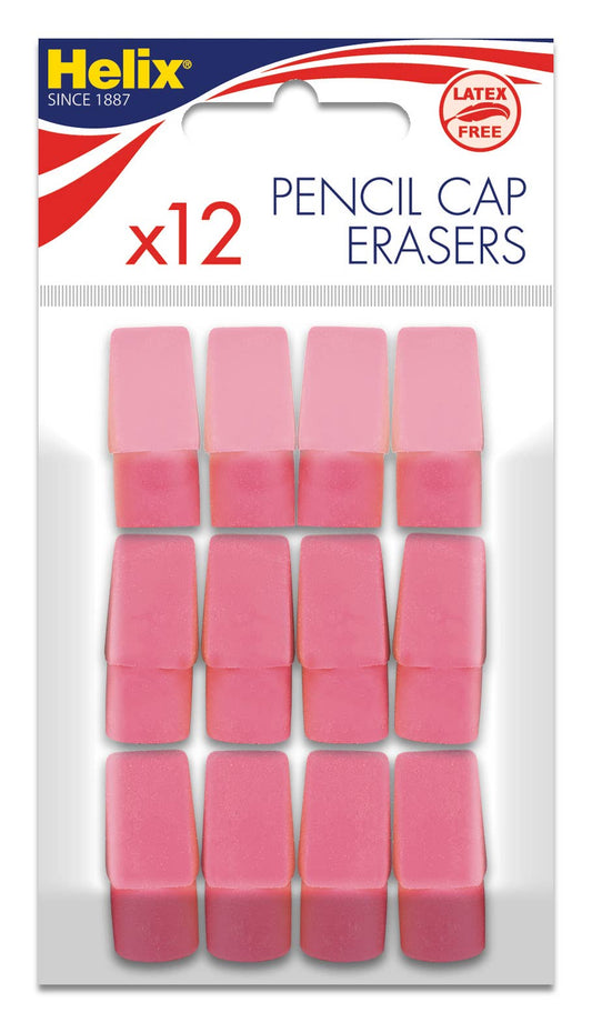 Classic Pencil Cap Erasers 12 Ct. - Pink