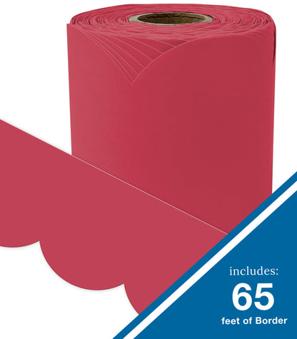 Carson Dellosa Education - Berry Red Rolled Scalloped Bulletin Board Borders
