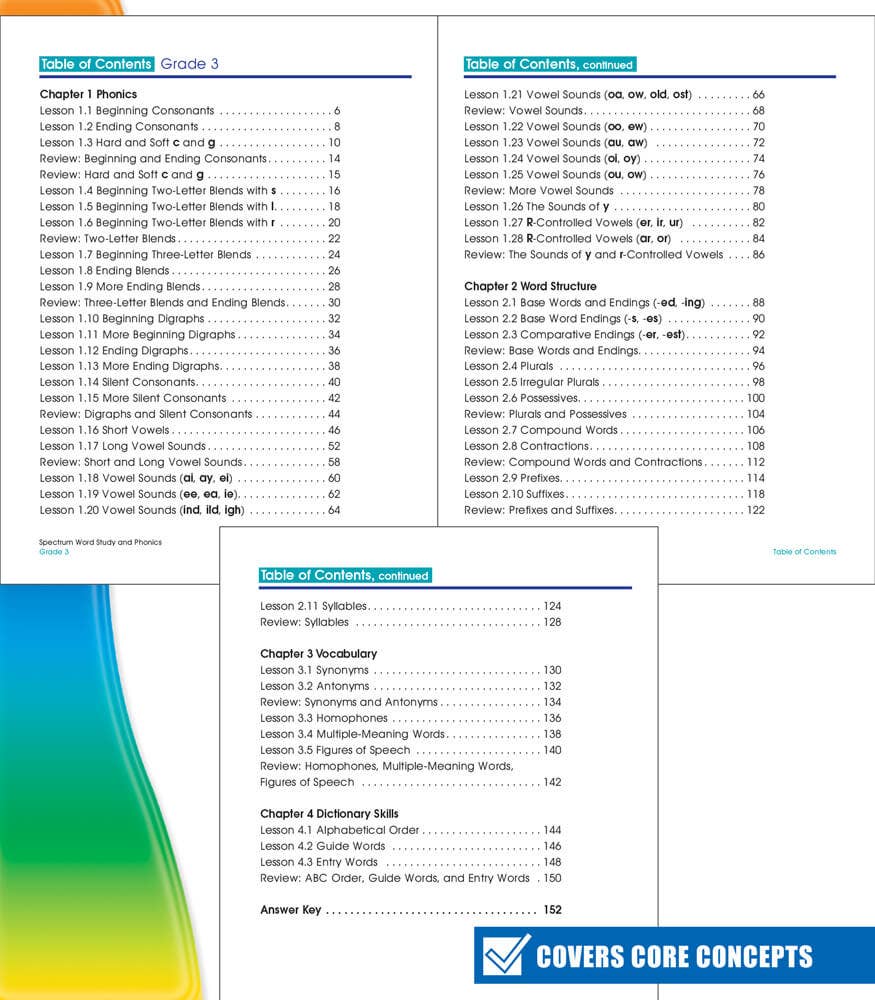 Carson Dellosa Education - Spectrum Word Study and Phonics, Grade 3