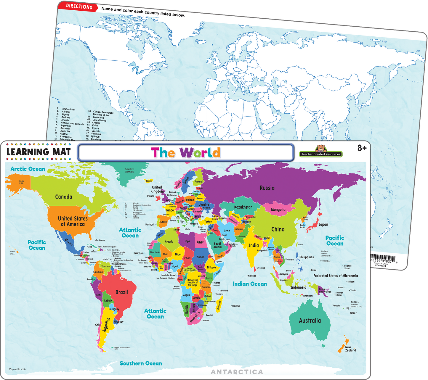 Teacher Created Resources - The World Map Learning Mat
