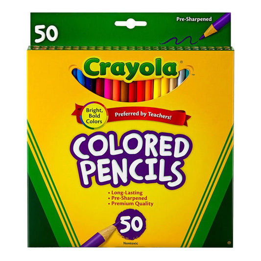 CRAYOLA COLORED PENCILS 50CT FULL LENGTH ASSORTED COLORS