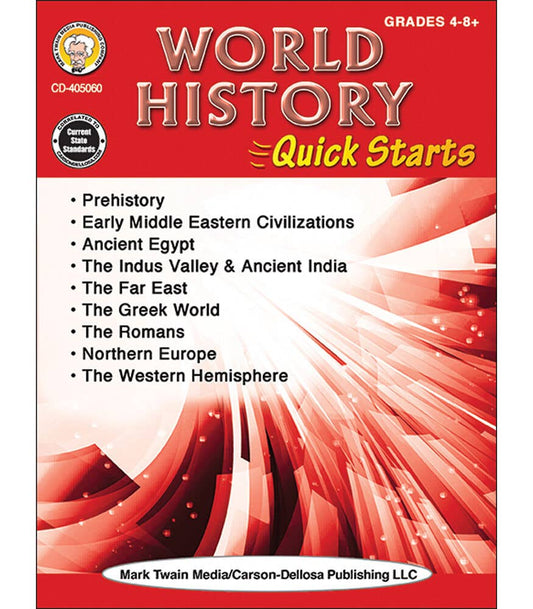 Carson Dellosa Education - World History Quick Starts Workbook, Grades 4 - 12