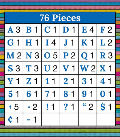 Carson Dellosa Education - Colorful Chalkboard Bulletin Board Letters: 76 Pieces