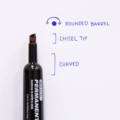 Chisel Tip Assorted Color Permanent Marker (12/Pack)