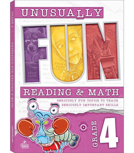 Carson Dellosa Education - Unusually Fun Reading & Math Workbook, Grade 4
