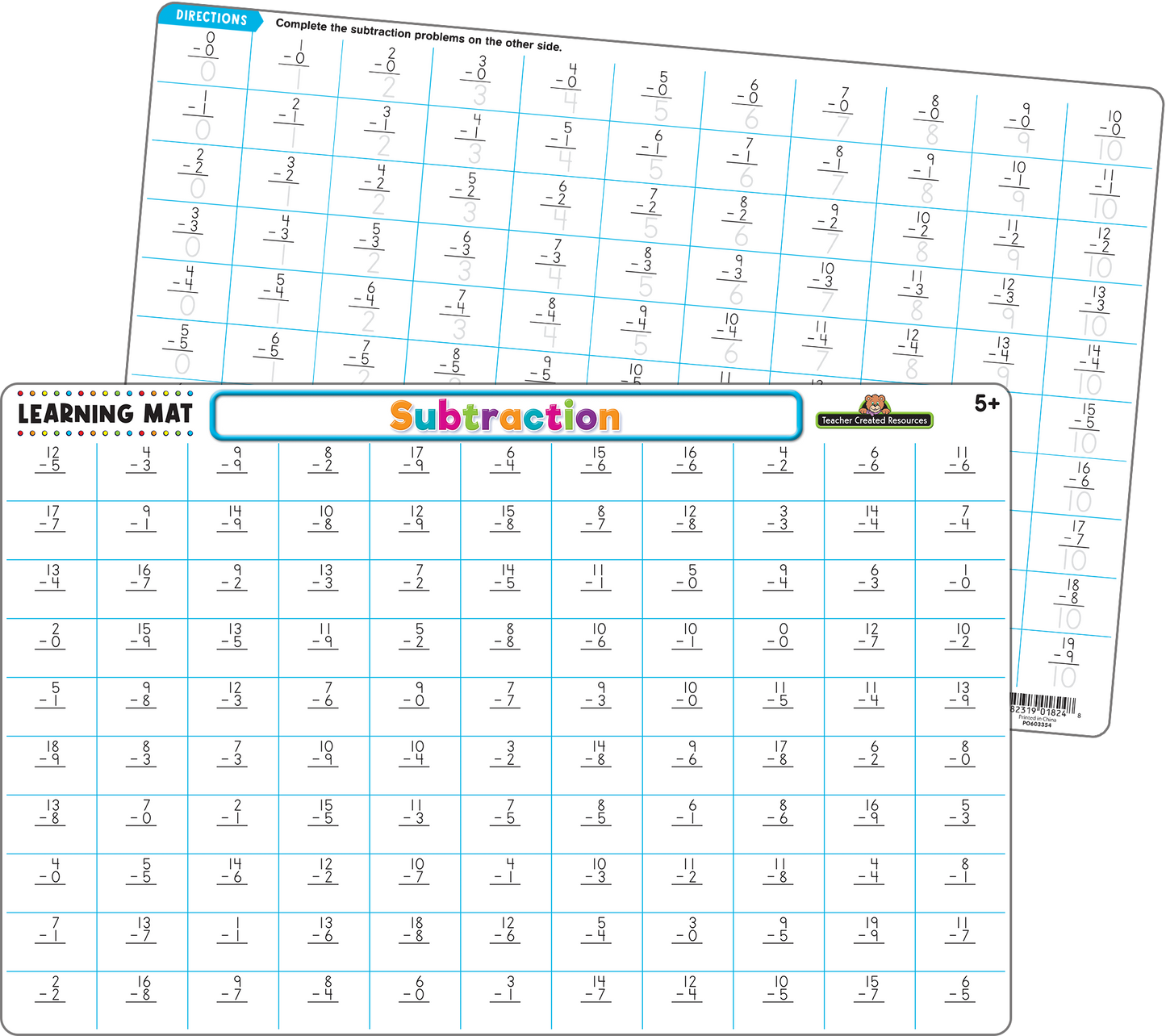 Teacher Created Resources - Subtraction Learning Mat